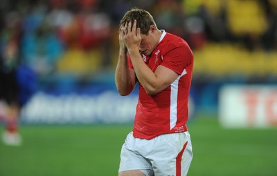 11.09.11 - South Africa v Wales - Rugby World Cup 2011 - Rhys Priestland of Wales looks dejected. 