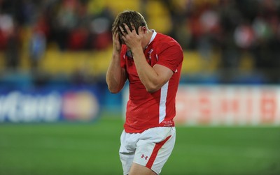 11.09.11 - South Africa v Wales - Rugby World Cup 2011 - Rhys Priestland of Wales looks dejected. 