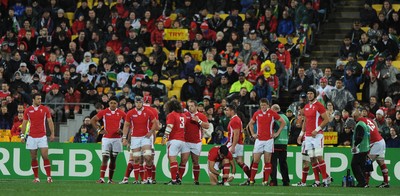 11.09.11 - South Africa v Wales - Rugby World Cup 2011 - Wales players look dejected. 