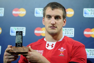 11.09.11 - South Africa v Wales - Rugby World Cup 2011 - Sam Warburton of Wales with his man of the match award. 