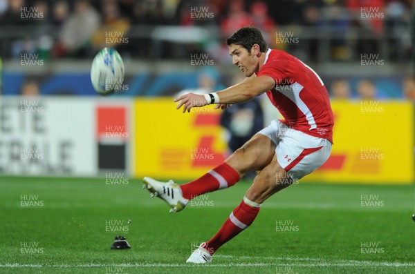 11.09.11 - South Africa v Wales - Rugby World Cup 2011 - James Hook of Wales kicks at goal. 