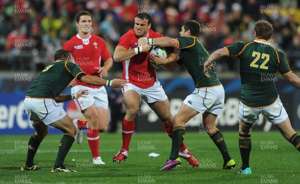 11.09.11 - South Africa v Wales - Rugby World Cup 2011 - Jamie Roberts of Wales takes on the South African defence. 