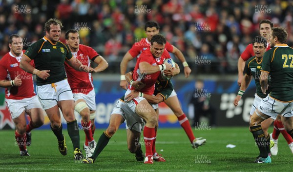 11.09.11 - South Africa v Wales - Rugby World Cup 2011 - Jamie Roberts of Wales takes on the South African defence. 