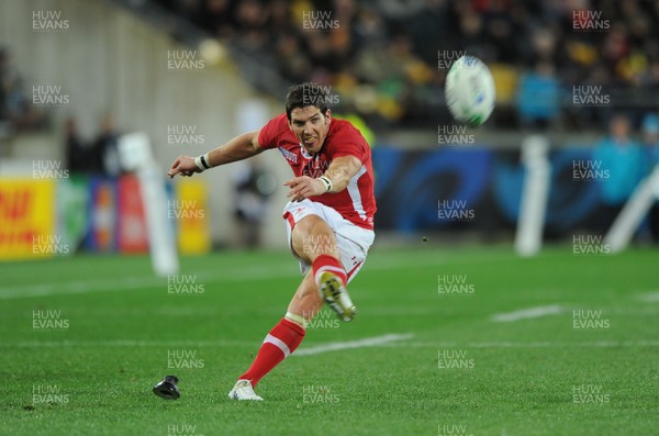 11.09.11 - South Africa v Wales - Rugby World Cup 2011 - James Hook of Wales kicks at goal. 