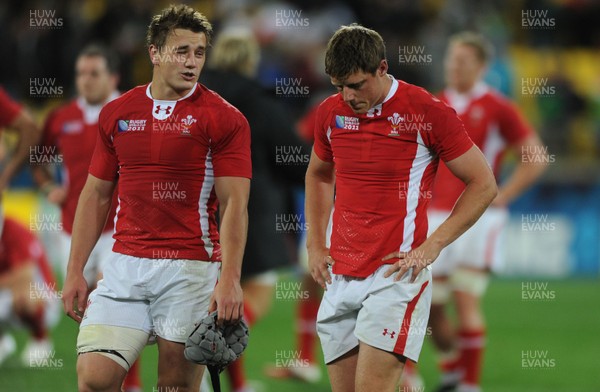 11.09.11 - South Africa v Wales - Rugby World Cup 2011 - Jonathan Davies(L) and Rhys Priestland of Wales look dejected. 