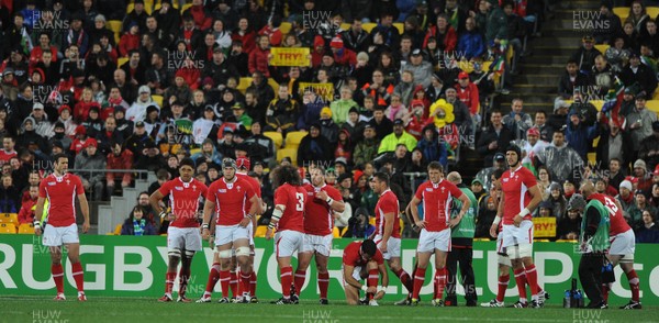 11.09.11 - South Africa v Wales - Rugby World Cup 2011 - Wales players look dejected. 