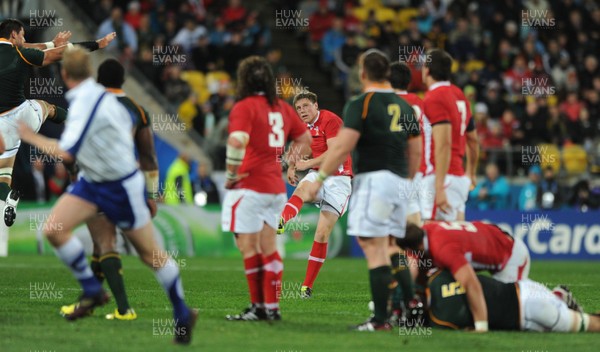 11.09.11 - South Africa v Wales - Rugby World Cup 2011 - Rhys Priestland of Wales attempts a drop-goal. 