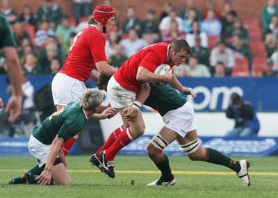 14.06.08 South Africa v Wales (Second Test)... Wales'  Dafydd Jones is brought to ground. 
