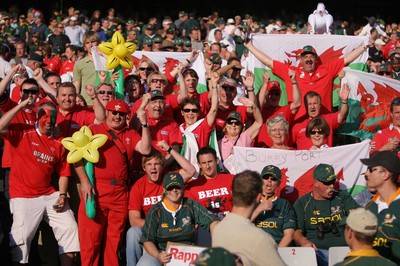 14.06.08 South Africa v Wales (Second Test)... Wales fans in good spirits at the ground. 