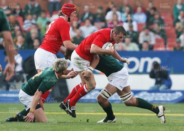 14.06.08 South Africa v Wales (Second Test)... Wales'  Dafydd Jones is brought to ground. 