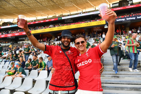 160722 - South Africa v Wales - Castle Lager Incoming Series 2022 Third Test - Wales supporters ahead of kick off