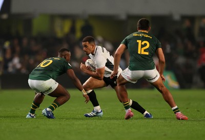 180726 - South Africa v Wales - Nations Championship - Ben Thomas of Wales is tackled by Vusi Moyo of South Africa 