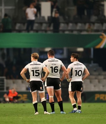 180726 - South Africa v Wales - Nations Championship - Blair Murray, Ryan Elias and Dan Edwards of Wales 