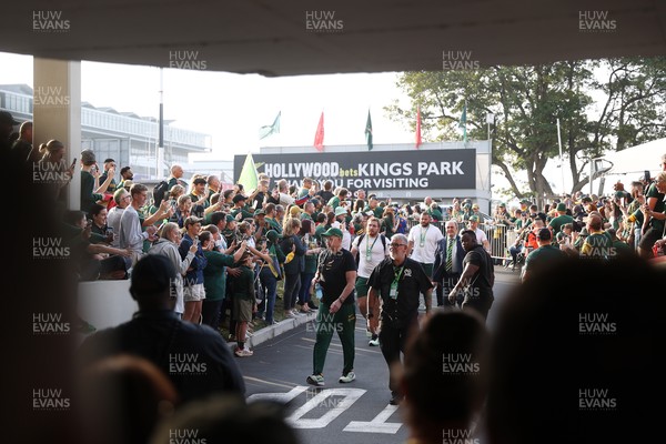 180726 - South Africa v Wales - Nations Championship - South Africa Head Coach Rassie Erasmus arrives