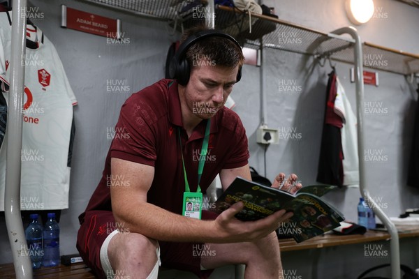 180726 - South Africa v Wales - Nations Championship - Adam Beard of Wales in the dressing room