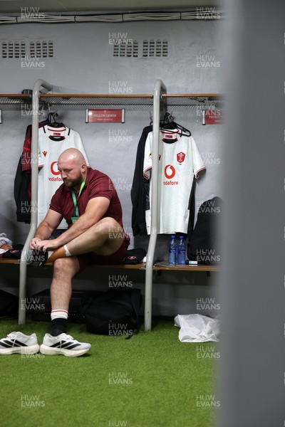 180726 - South Africa v Wales - Nations Championship - Dillon Lewis of Wales in the dressing room