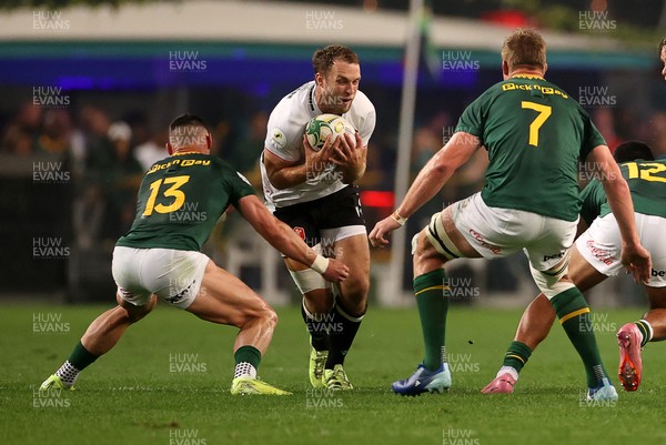 180726 - South Africa v Wales - Nations Championship - Max Llewellyn of Wales is tackled by Jesse Kriel of South Africa 