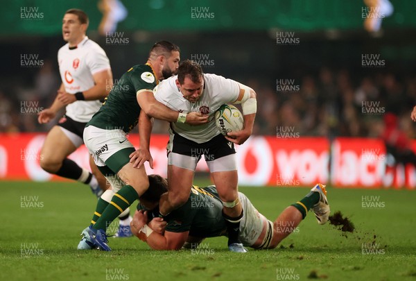 180726 - South Africa v Wales - Nations Championship - Ryan Elias of Wales is tackled by Cobus Reinach of South Africa 