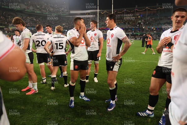 180726 - South Africa v Wales - Nations Championship - Dejected Ben Thomas and Louis Rees-Zammit of Wales 