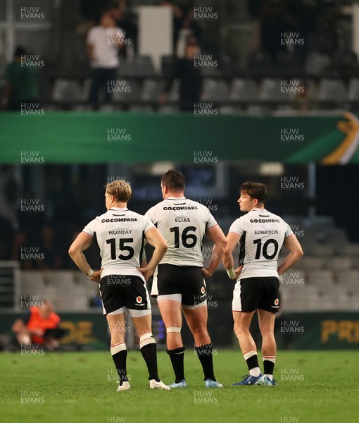 180726 - South Africa v Wales - Nations Championship - Blair Murray, Ryan Elias and Dan Edwards of Wales 