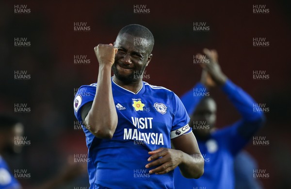 090219 - Southampton v Cardiff City, Premier League - Sol Bamba of Cardiff City celebrates at the end of the match