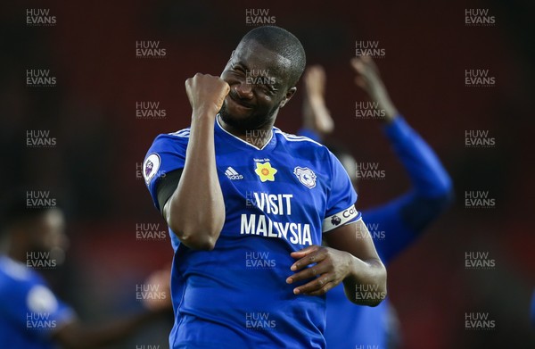 090219 - Southampton v Cardiff City, Premier League - Sol Bamba of Cardiff City celebrates at the end of the match