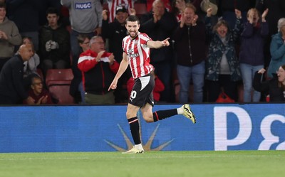 080926 - Southampton v Swansea City, EFL Sky Bet Championship - Finn Azaz of Southampton celebrates after scoring the opening goal