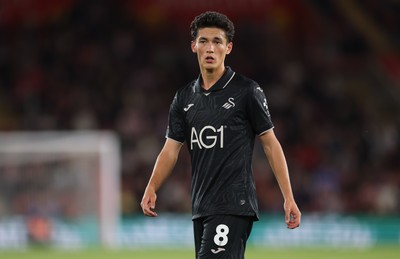 080926 - Southampton v Swansea City, EFL Sky Bet Championship - Elijah Just of Swansea City