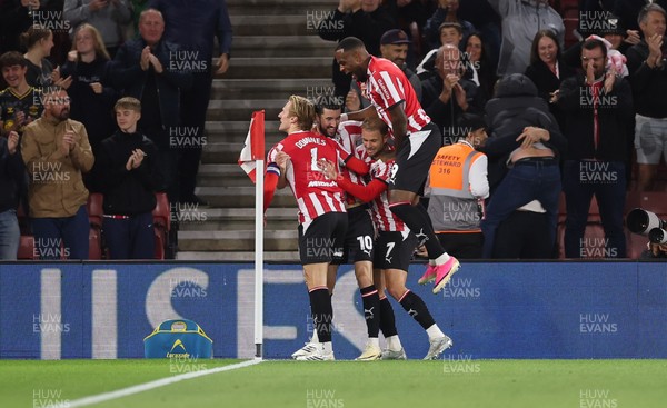 080926 - Southampton v Swansea City, EFL Sky Bet Championship - Finn Azaz of Southampton celebrates after scoring the opening goal