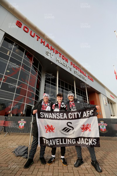 261223 - Southampton v Swansea City - Sky Bet Championship - Swansea fans outside St Mary's Stadium