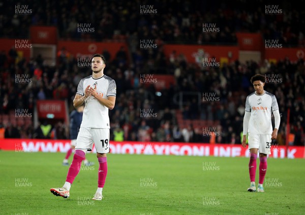 261223 - Southampton v Swansea City - Sky Bet Championship - Mykola Kukharevych of Swansea City applauds the fans at the end of the match