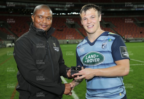 140418 - Southern Kings v Cardiff Blues - Guinness PRO14 - Man of the Match Jarrod Evans of Cardiff Blues