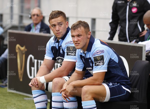 280919 - Isuzu Southern Kings v Cardiff Blues - Guinness PRO14 -  Jarrod Evans (R) and Will Boyde of the Cardiff Blues (L) sit in the sin bin