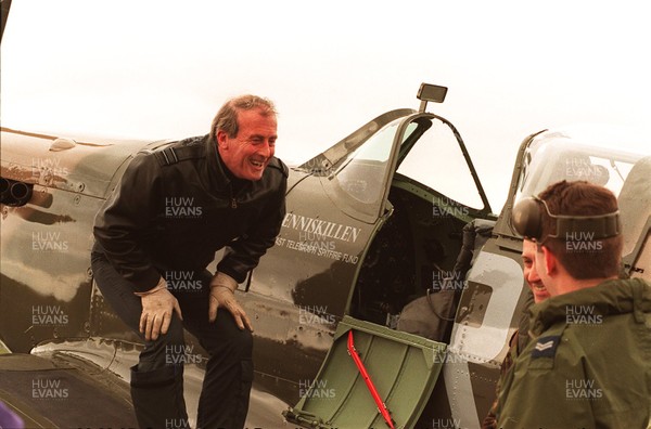 200395 - Picture shows the oldest airworthy Spitfire in the world takes flight at RAF St Athan