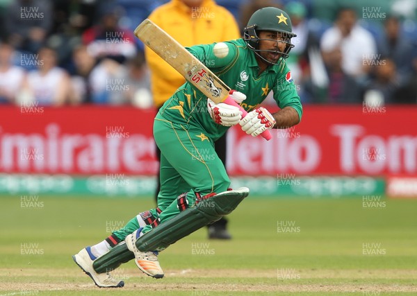 120617 - Sri Lanka v Pakistan, ICC Champions Trophy, Cardiff - Sarfraz Ahmed of Pakistan plays a shot