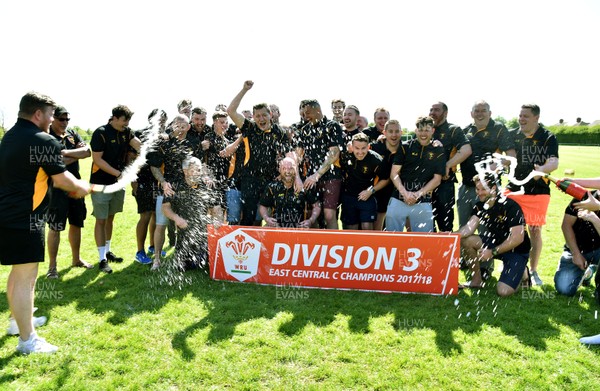 130518 - WRU National Division 3 East Central C - Trophy presentation to St Albans -  Captain Josh Burridge and team celebrate winning the division