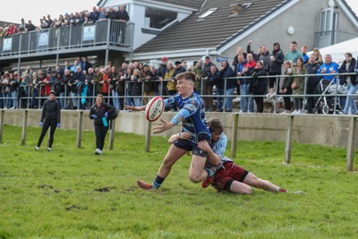 130424 - St Clears RFC v Lampeter Town RFC - Admiral National League 2 West - Liam Rogers  of St Clears offloads  near the Lampeter line