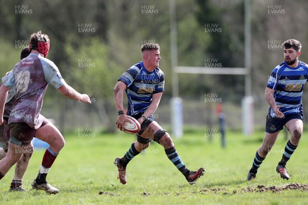 130424 - St Clears RFC v Lampeter Town RFC - Admiral National League 2 West - Sam Miles feeds the St Clears backs 