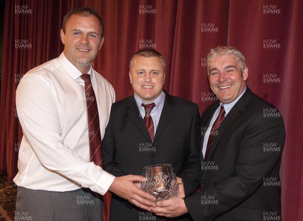 140613 - St Josephs RFC - South East 5 Champions -    St Josephs celebrate winning the SWALEC South East 5 League Pictured with the trophy are LtR: Coach Grant Harrington, Captain Jason Goodridge and Club Secretary Martin Tumelty  