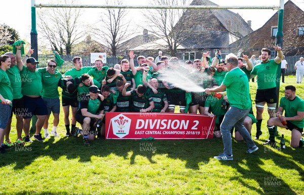 200419 - St Peter's v Cilfynydd, Division 2 East Central - St Peter’s RFC celebrate after being presented with the Division 2 East Central league winners trophy