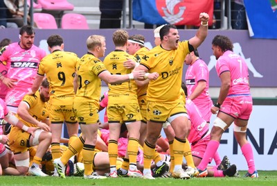 050426 - Stade Francais v Dragons RFC - EPCR Challenge Cup Round of 16 - Christian Coleman of Dragons RFC celebrates