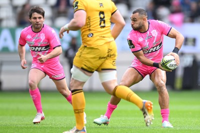 050426 - Stade Francais v Dragons RFC - EPCR Challenge Cup Round of 16 - Joe Marchant of Stade Francais and Louis Foursans of Stade Francais