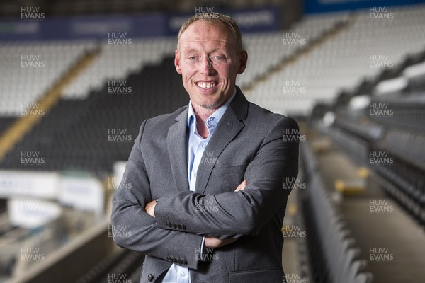 180619 - Picture shows Steve Cooper during his first press conference as Swansea City Manager
