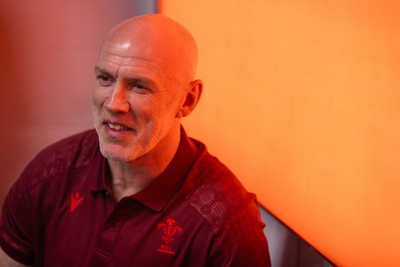 070825 - Picture shows new Wales Senior Mens Head Coach Steve Tandy speaking to the media at the Principality Stadium today
