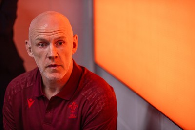070825 - Picture shows new Wales Senior Mens Head Coach Steve Tandy speaking to the media at the Principality Stadium today