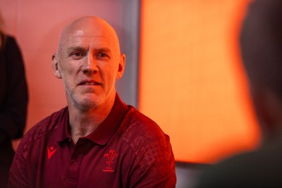 070825 - Picture shows new Wales Senior Mens Head Coach Steve Tandy speaking to the media at the Principality Stadium today