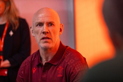 070825 - Picture shows new Wales Senior Mens Head Coach Steve Tandy speaking to the media at the Principality Stadium today