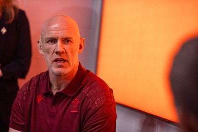 070825 - Picture shows new Wales Senior Mens Head Coach Steve Tandy speaking to the media at the Principality Stadium today
