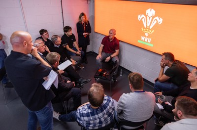 070825 - Picture shows new Wales Senior Mens Head Coach Steve Tandy speaking to the media at the Principality Stadium today
