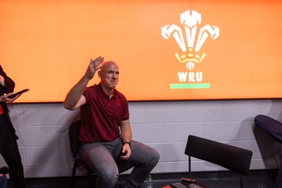 070825 - Picture shows new Wales Senior Mens Head Coach Steve Tandy speaking to the media at the Principality Stadium today